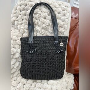 The Sak Black Knit Tote Bag